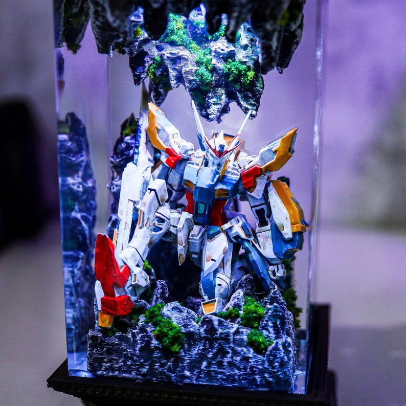 Diorama Gundam Epoxy Lamp Anime Night Light