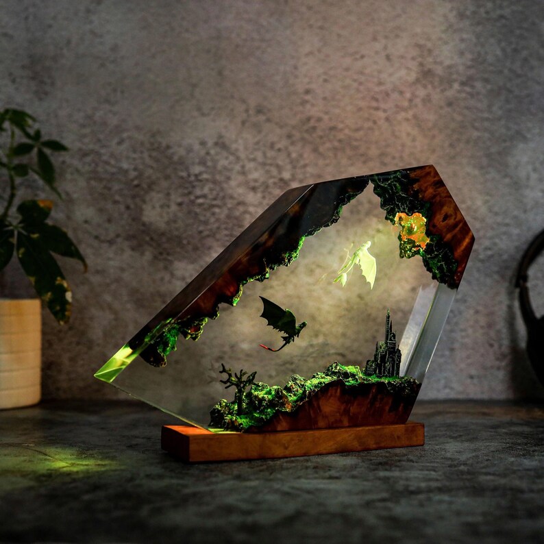 HTTYD Toothless Light Fury Epoxy Resin Lamp