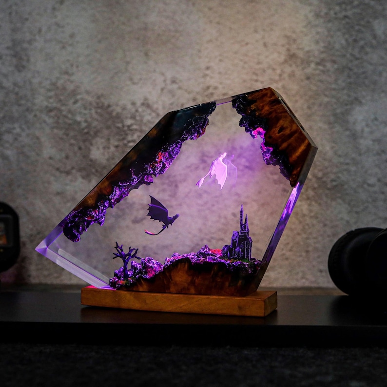 HTTYD Toothless Light Fury Epoxy Resin Lamp