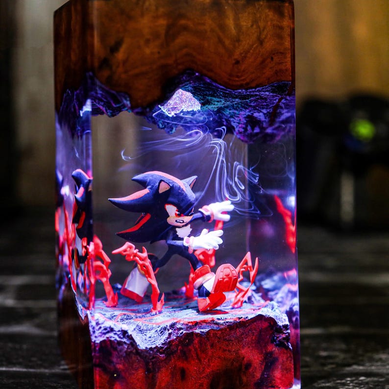 Shadow The Hedgehog Epoxy Game Lamp Decor