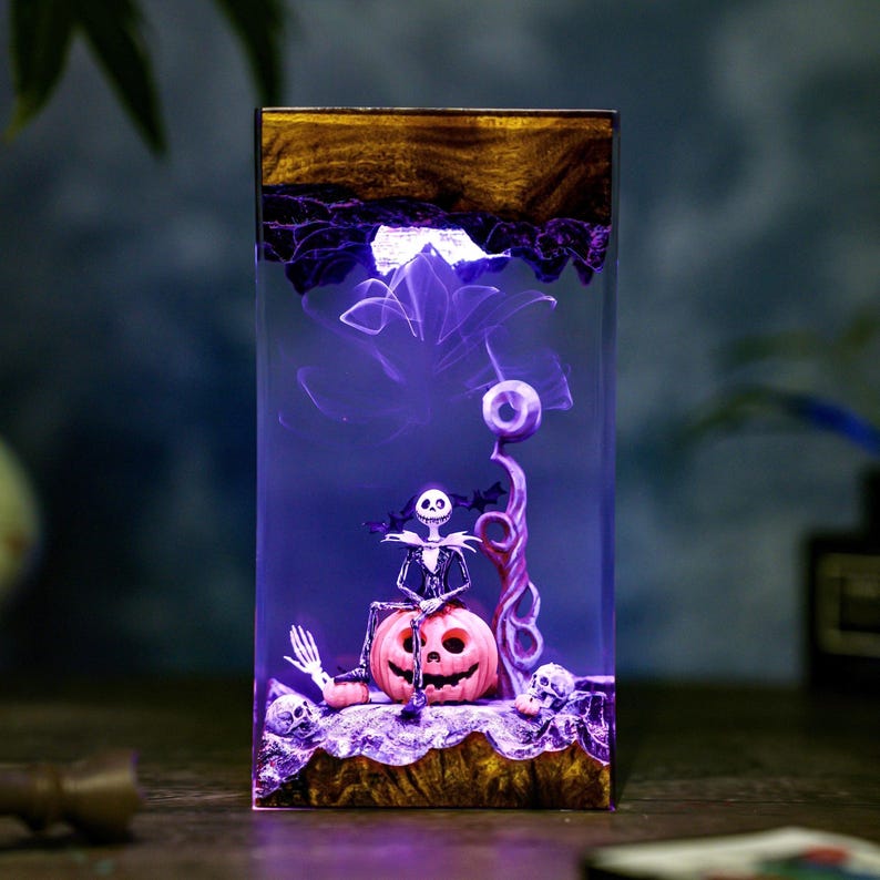 Jack and Pumpkin Epoxy Resin Lamp
