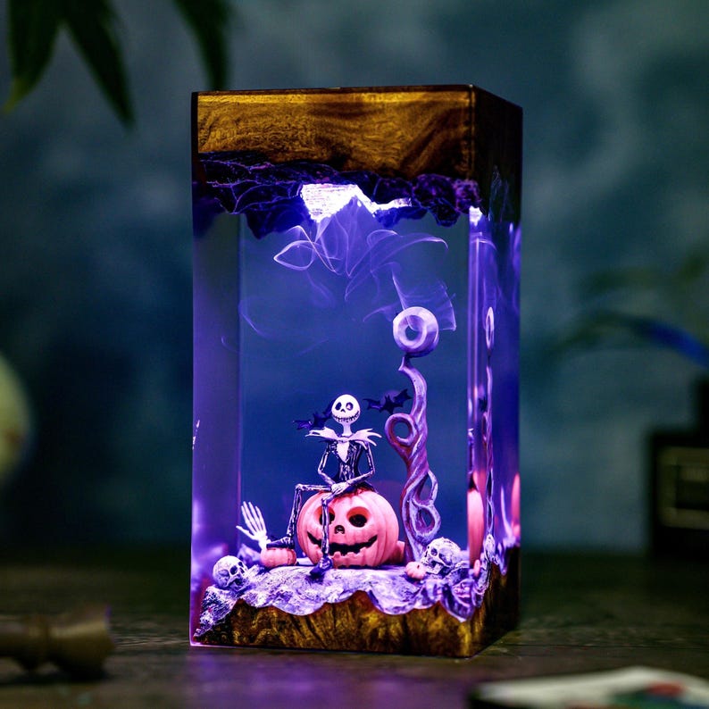 Jack and Pumpkin Epoxy Resin Lamp