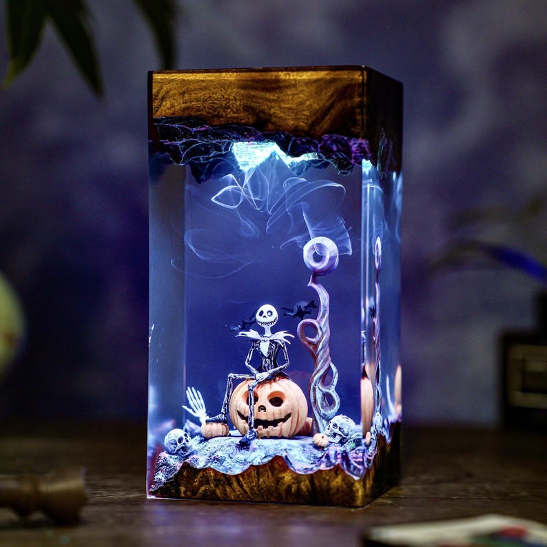 Jack and Pumpkin Epoxy Resin Lamp