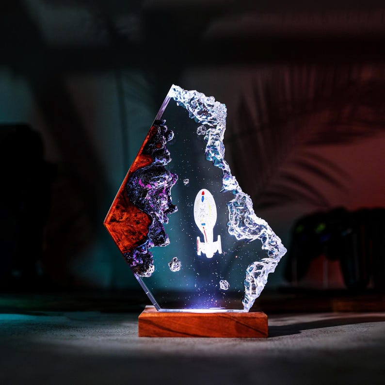 X Wings Star Wars Epoxy Resin Wood Lamp