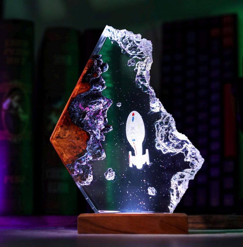 X Wings Star Wars Epoxy Resin Wood Lamp