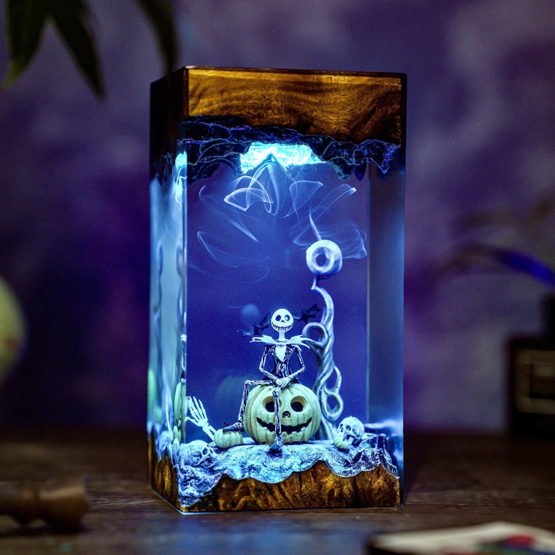 Jack and Pumpkin Epoxy Resin Lamp