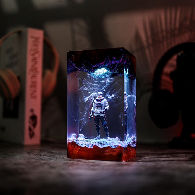 Yoru Valorant Epoxy Resin Lamp Custom Night Light