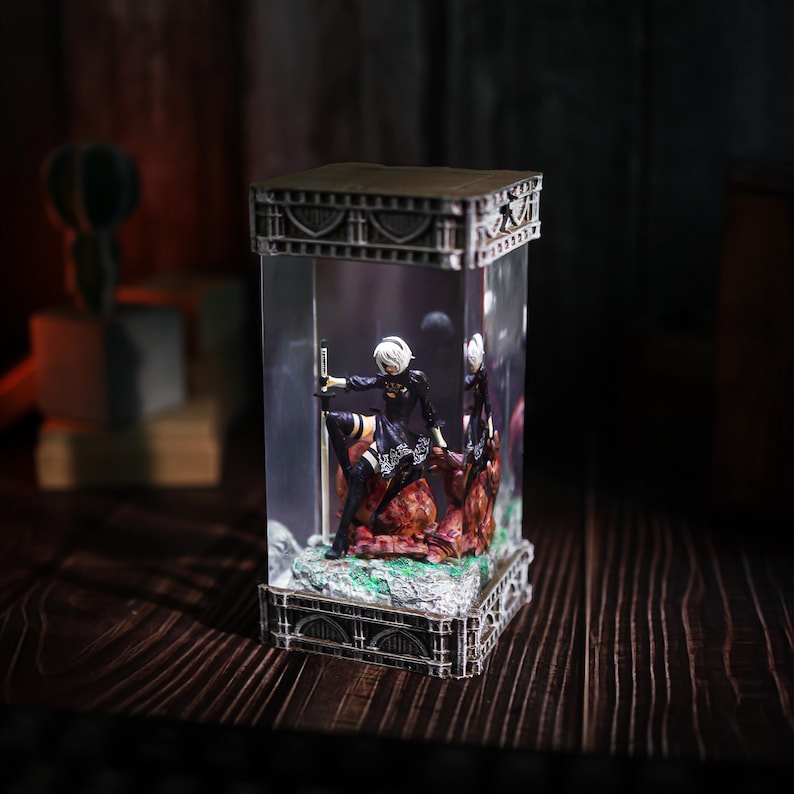 NieR Automata Epoxy Diorama Resin Lamp Decor