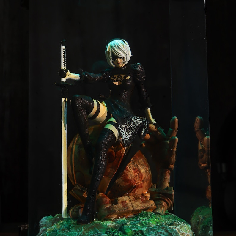 NieR Automata Epoxy Diorama Resin Lamp Decor