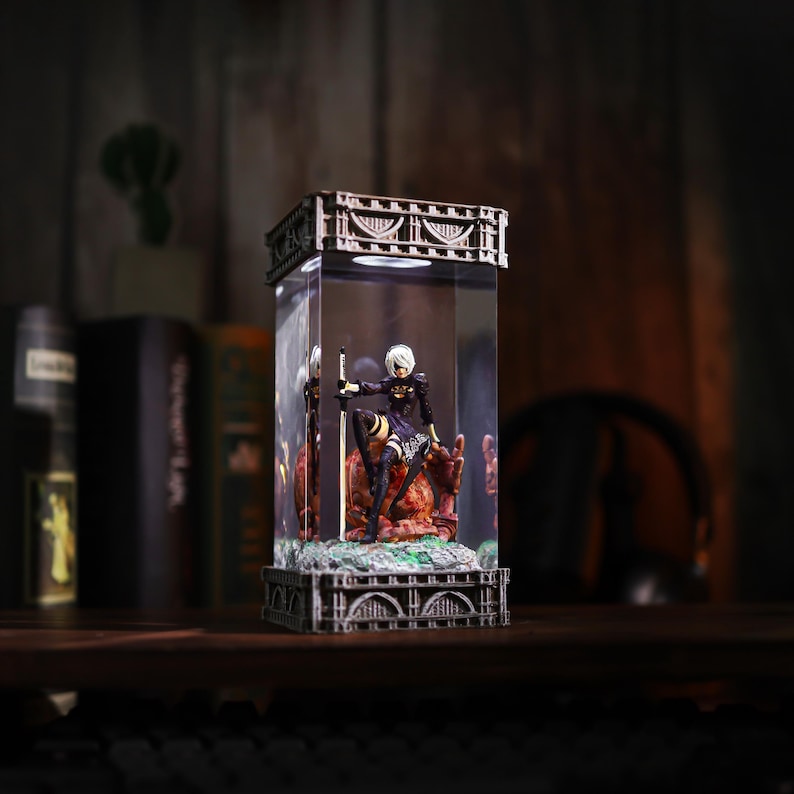 NieR Automata Epoxy Diorama Resin Lamp Decor