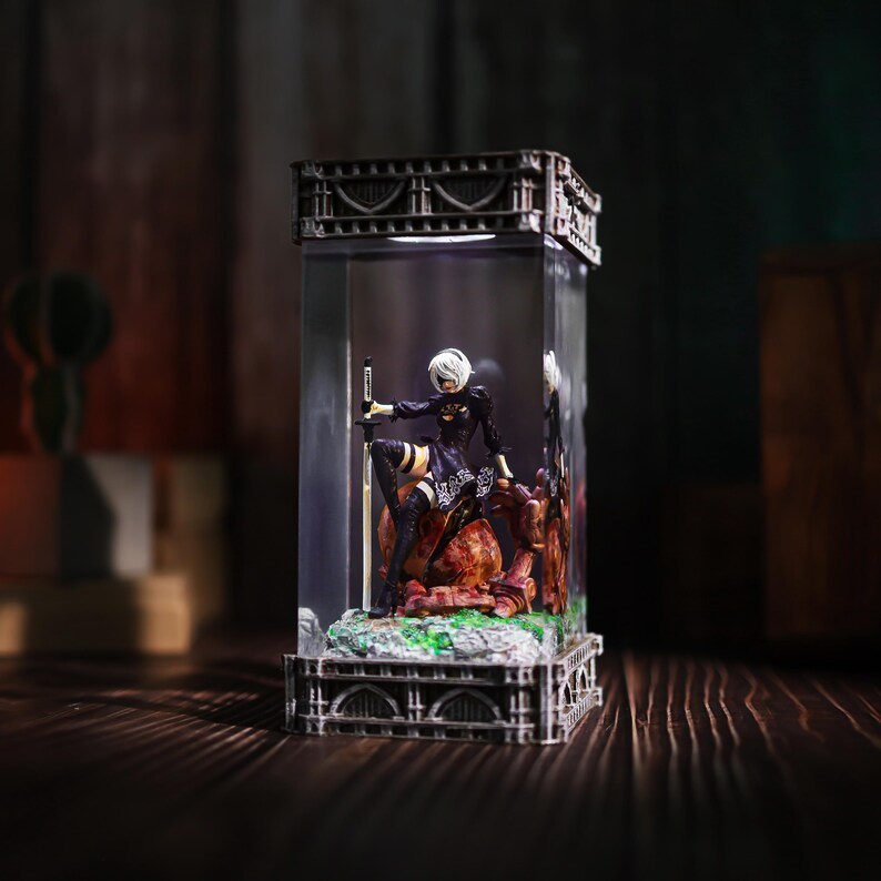 NieR Automata Epoxy Diorama Resin Lamp Decor