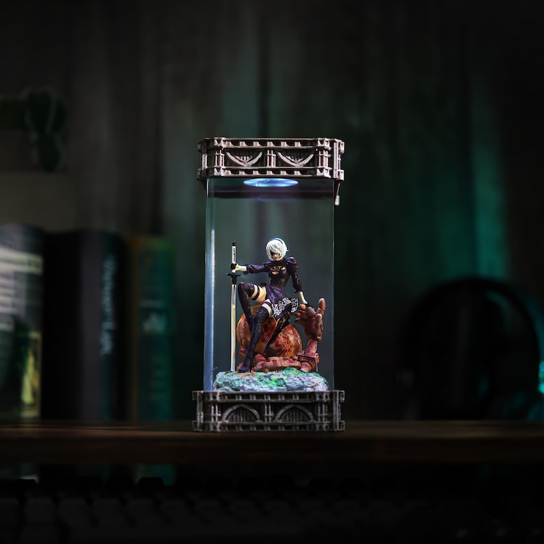 NieR Automata Epoxy Diorama Resin Lamp Decor