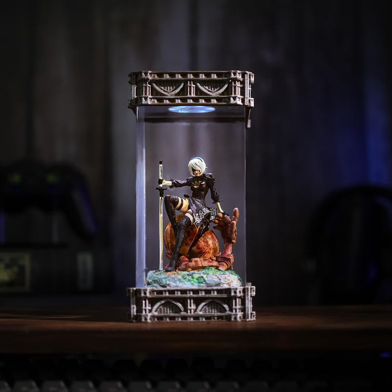 NieR Automata Epoxy Diorama Resin Lamp Decor