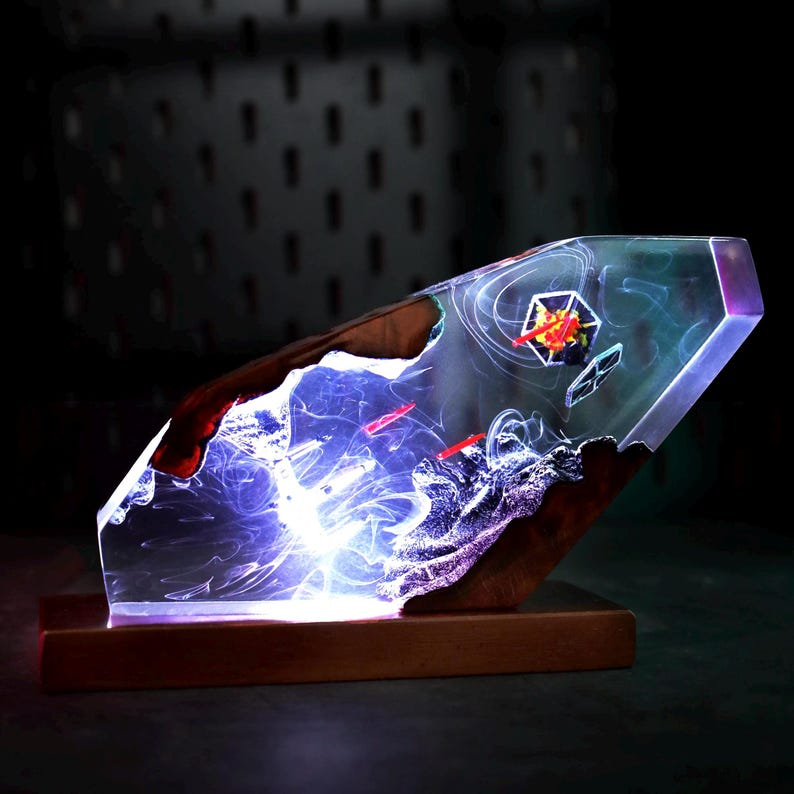 Galaxy Starfighter Resin Night Light Space Decor