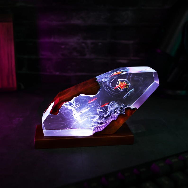 Galaxy Starfighter Resin Night Light Space Decor