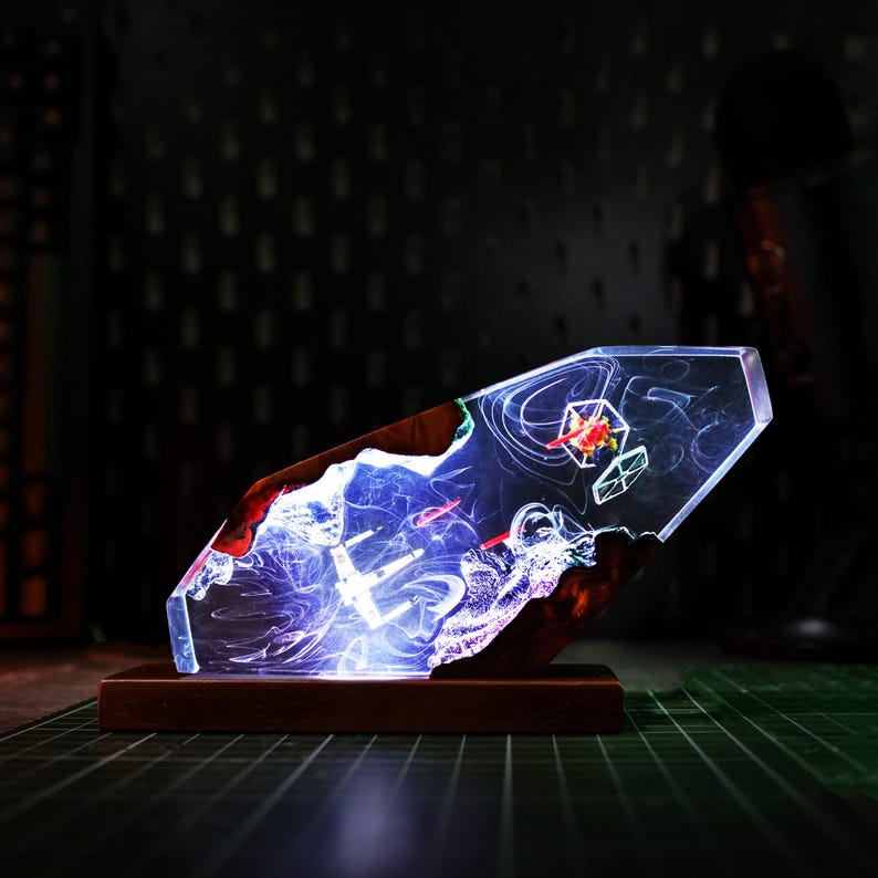 Galaxy Starfighter Resin Night Light Space Decor