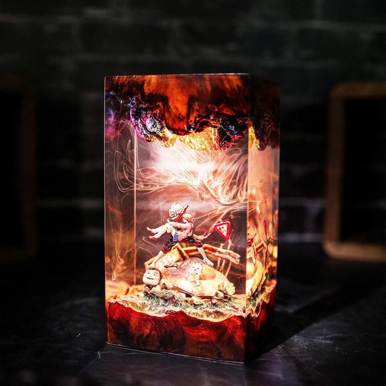 Dandadan Momo Okarun Anime Resin Desk Lamp