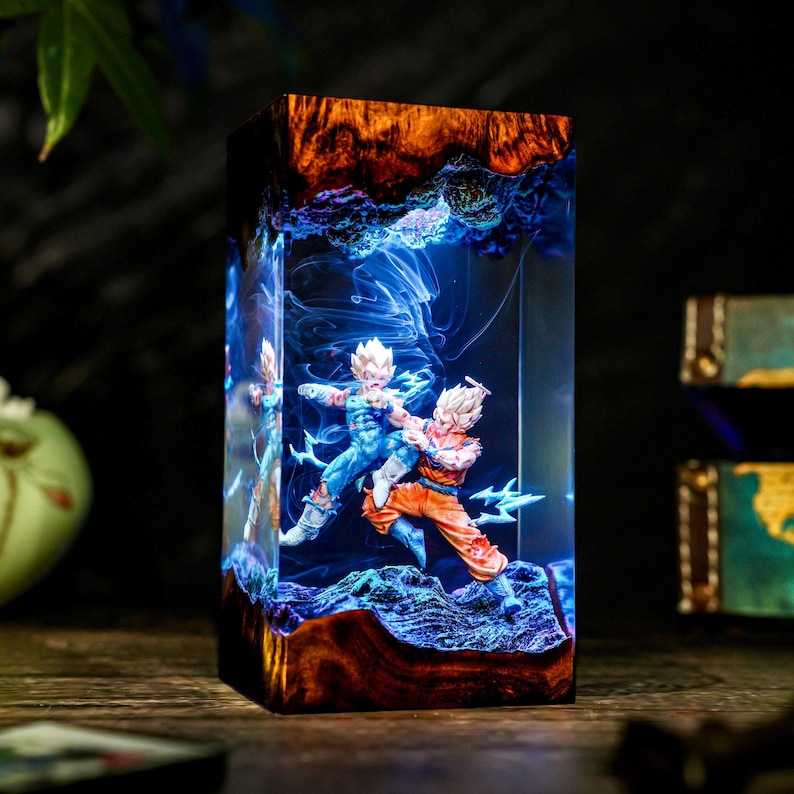 Energy Warrior Battle Resin Dragon Anime Lamp