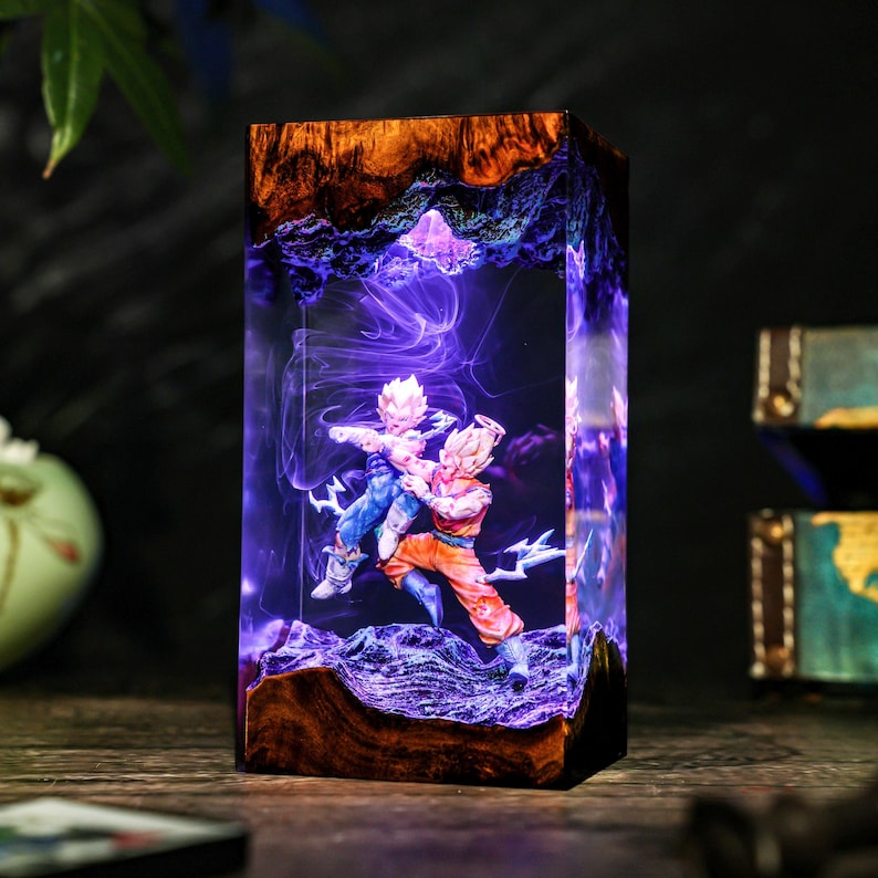 Energy Warrior Battle Resin Dragon Anime Lamp