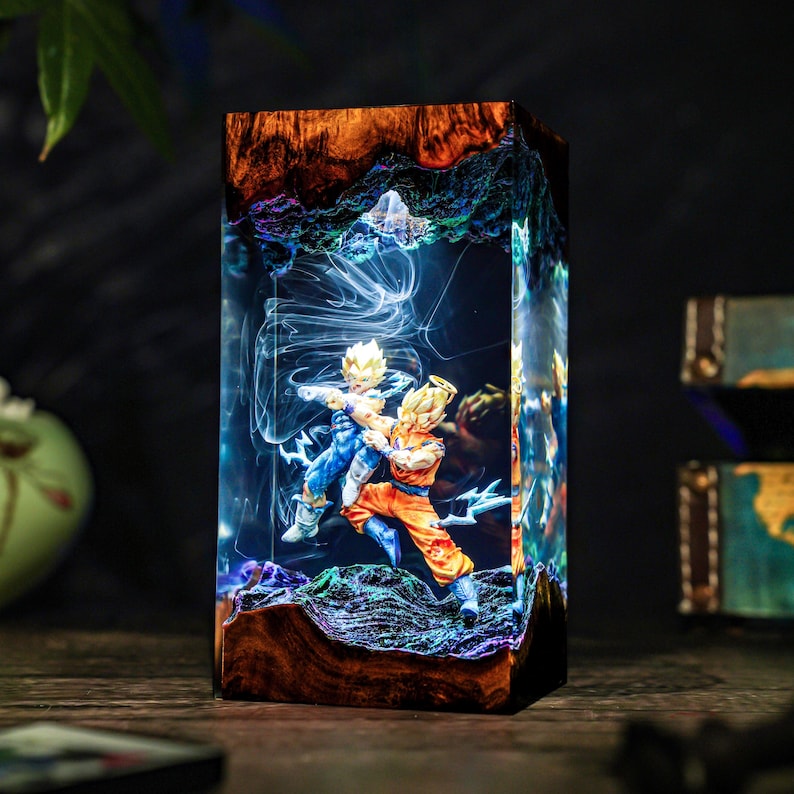 Energy Warrior Battle Resin Dragon Anime Lamp