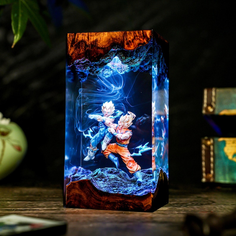 Energy Warrior Battle Resin Dragon Anime Lamp