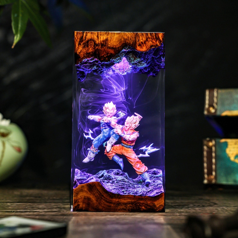 Energy Warrior Battle Resin Dragon Anime Lamp