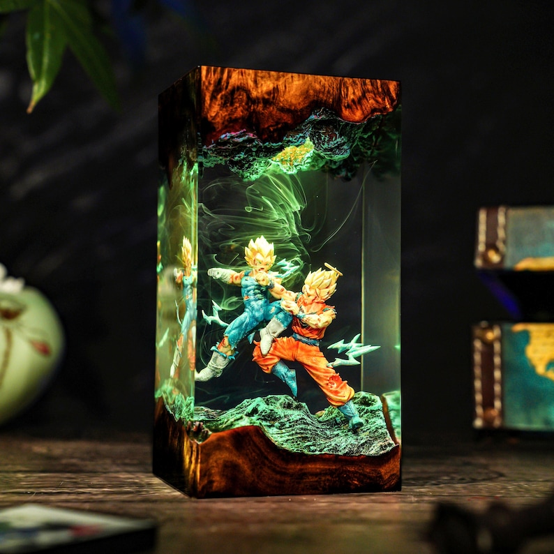 Energy Warrior Battle Resin Dragon Anime Lamp