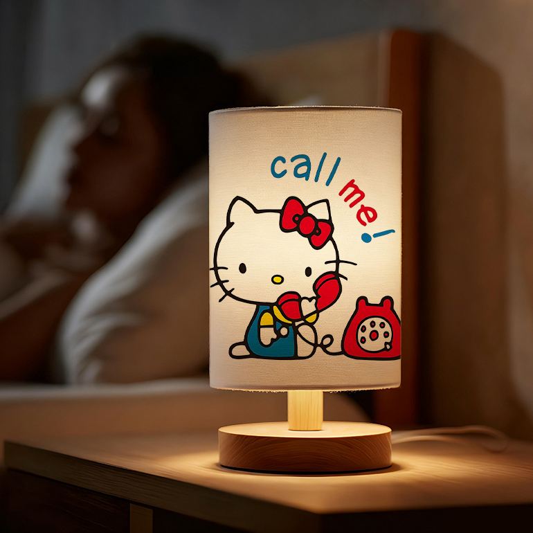 Modern Sanrio USB powered linen lamp with a creative design
