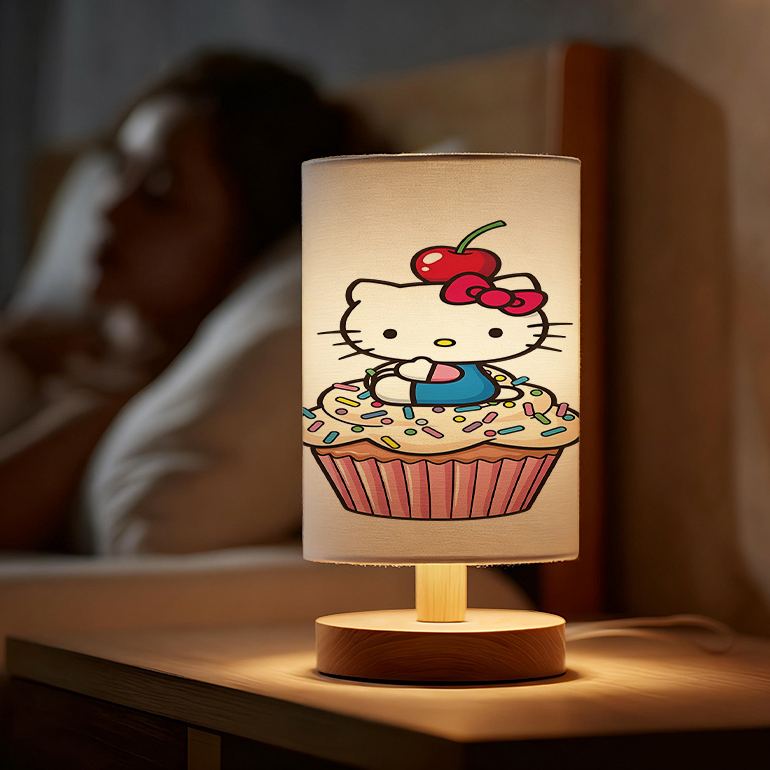 Modern Sanrio USB powered linen lamp featuring Sanrio patterns