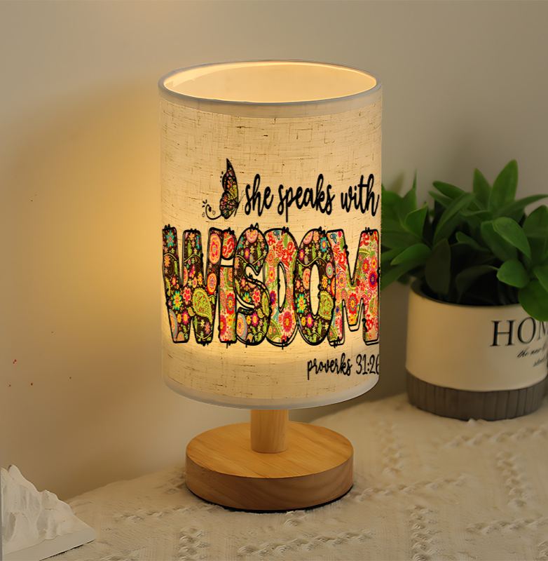 Modern USB-Powered Linen Lamp with Unique Patterns - Bedside Decor