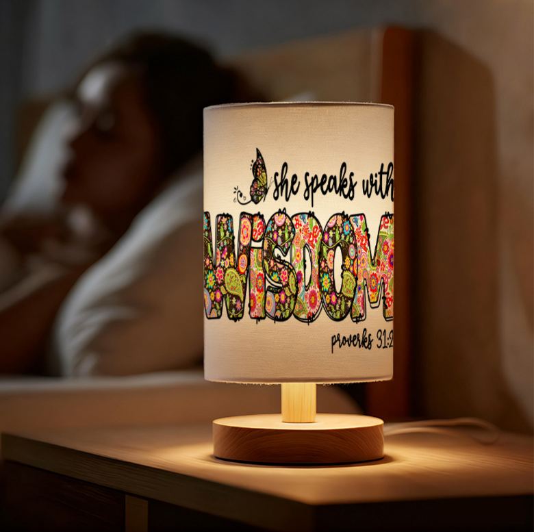 Modern USB-Powered Linen Lamp with Unique Patterns - Bedside Decor