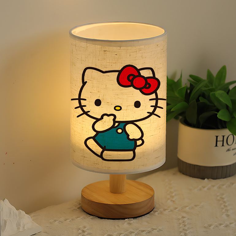 modern Sanrio USB-powered linen lamp with a creative design bedside decoration