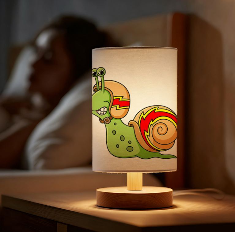 USB-powered Linen Table Lamp Bedroom