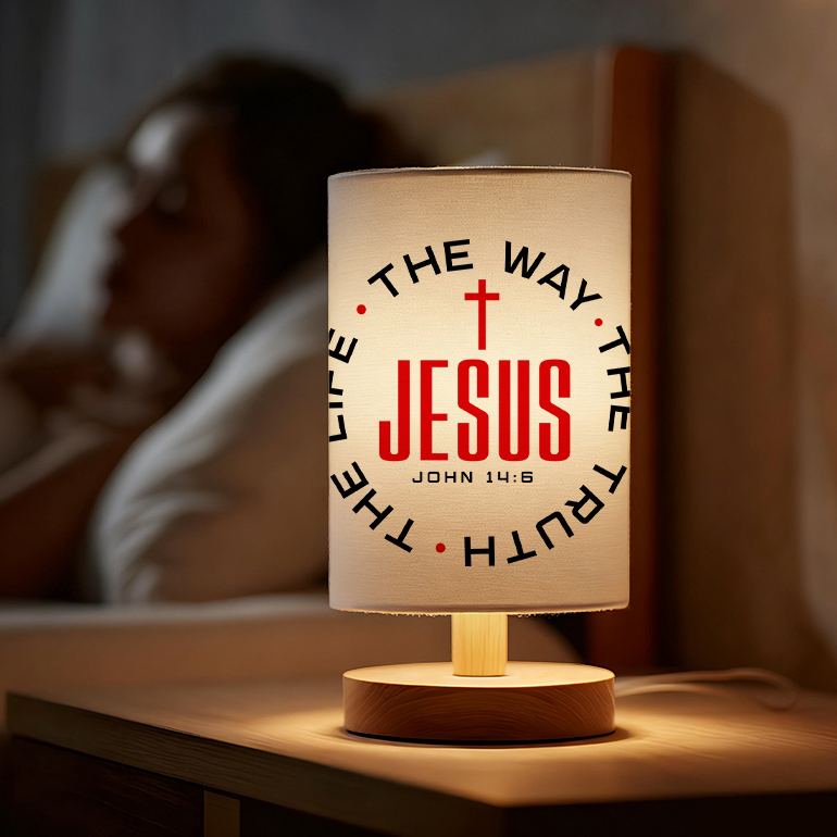 Letter Themed USB Powered Linen Lamp