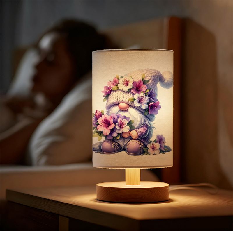 A modern USB-powered linen lamp with a unique design and exquisite patterns