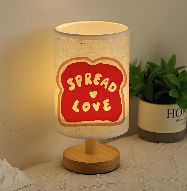 A Modern USB-powered Linen Table Lamp With Creative Patterns