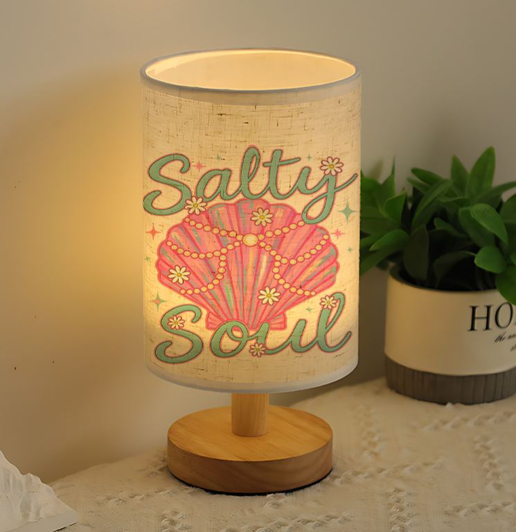 Modern USB-powered Linen Bedroom Lamp 