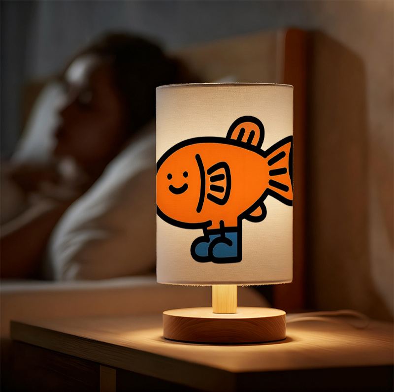 A Modern USB-powered Linen Table Lamp With Creative Patterns
