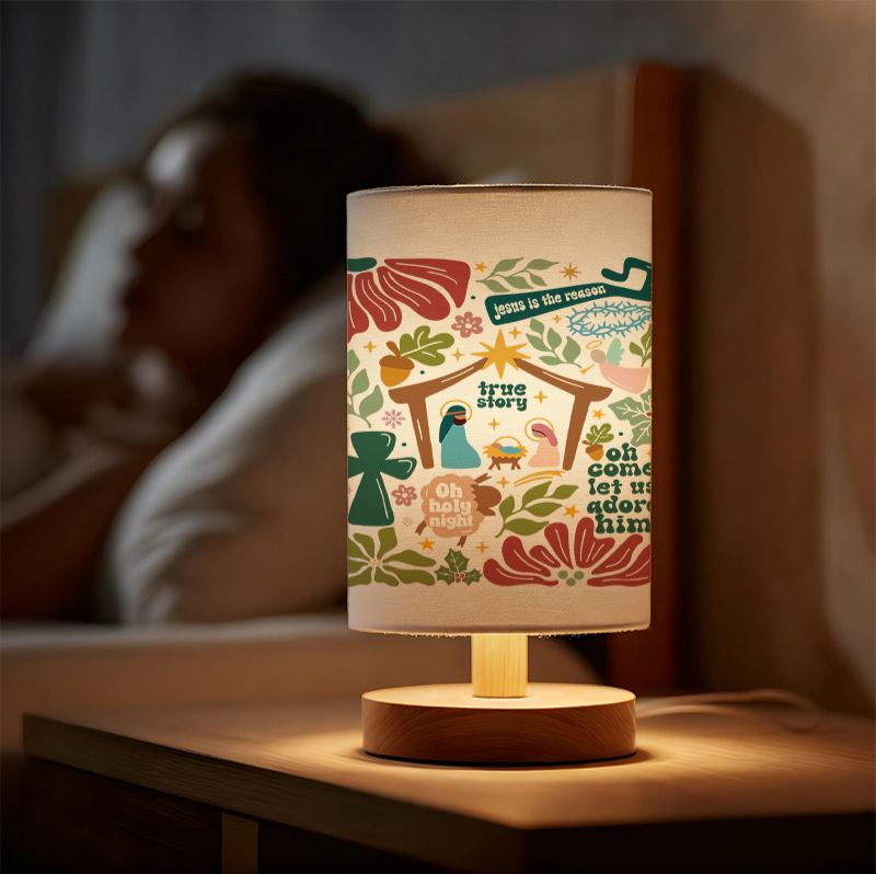 A Modern USB-powered Linen Lamp with a Unique Design and Exquisite Patterns