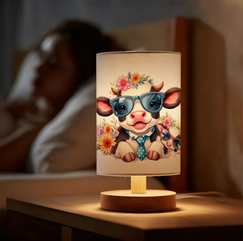 A modern USB-powered linen lamp with a unique design