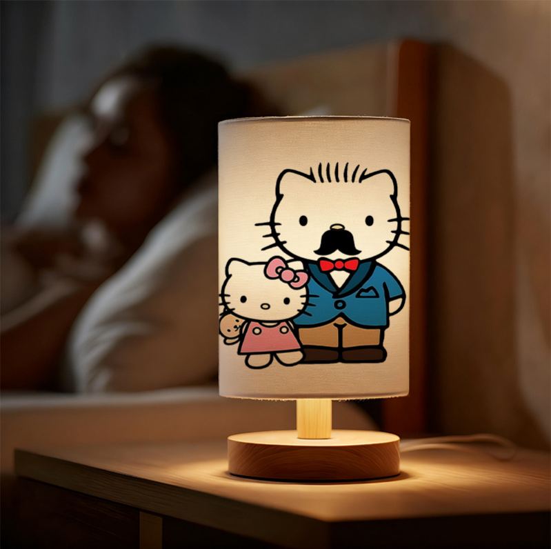 A modern Sanrio USB-powered linen lamp with a creative design