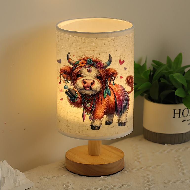 Modern USB Powered Linen Lamp with Unique Design and Exquisite Patterns