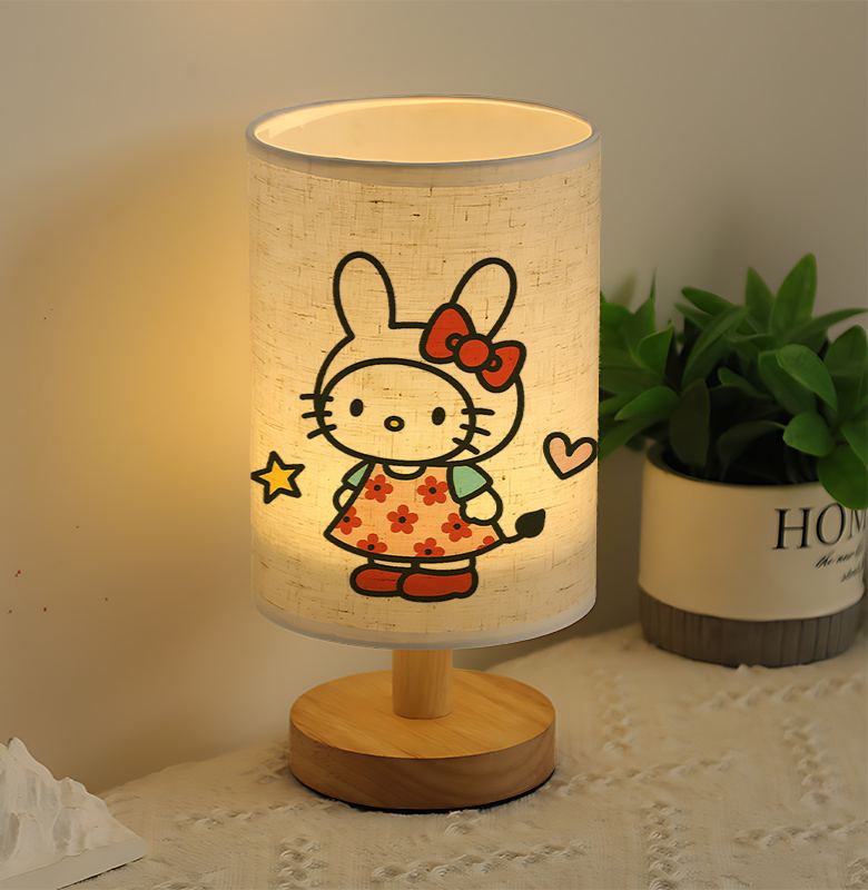 A Modern USB-powered Linen Table Lamp Featuring Creative Patterns