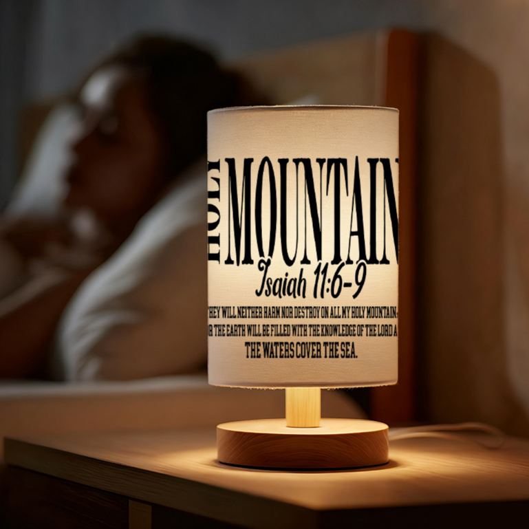 USB-powered Linen Lamp Suitable as a Bedside Decoration for Family
