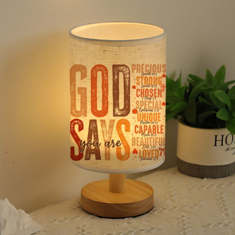  Lamp with Inspirational Bible Verse Design (God Says You Are Loved/Chosen/Special)