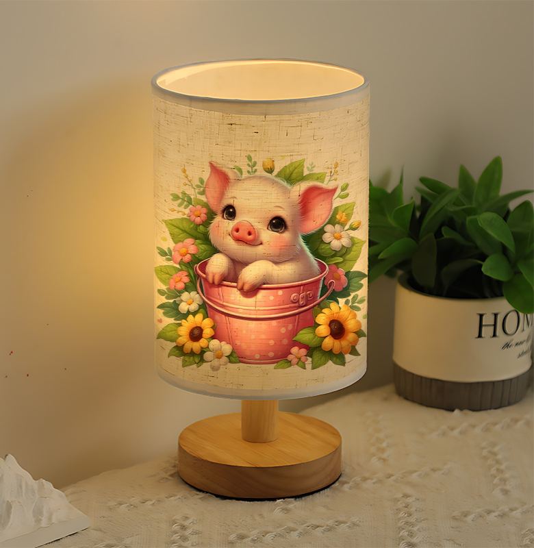 A modern USB-powered linen lamp with a unique design and exquisite patterns