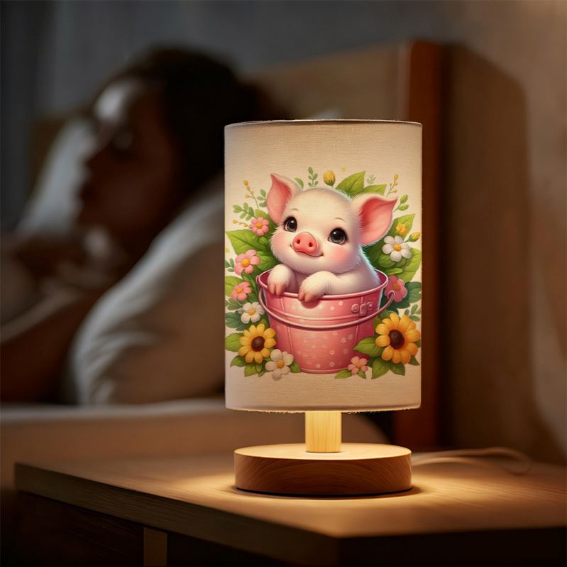 A modern USB-powered linen lamp with a unique design and exquisite patterns