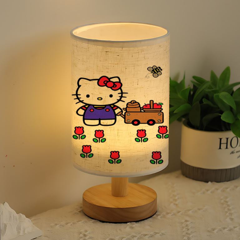Sanrio USB-powered linen lamp ambiance in living room