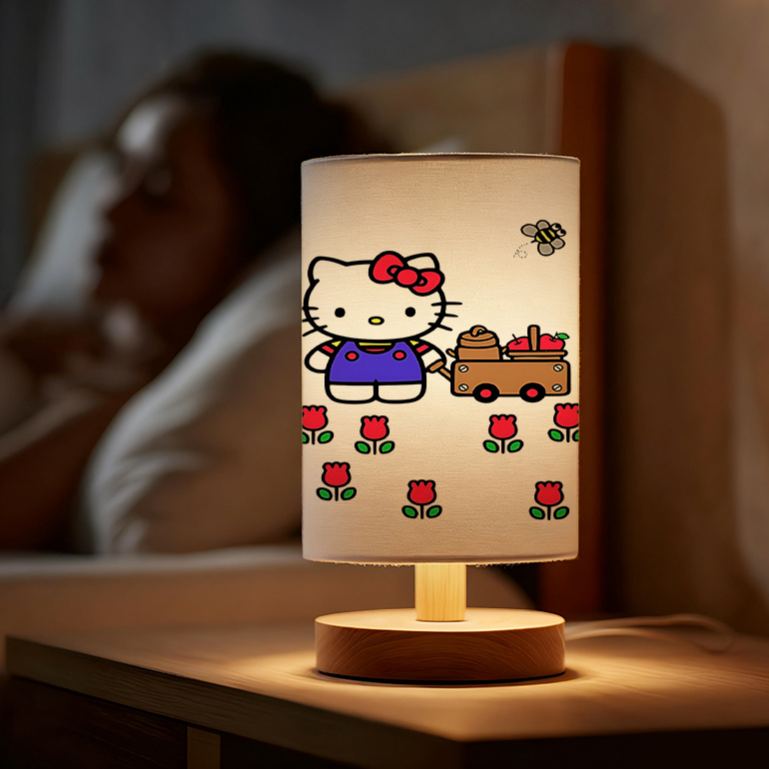 Sanrio USB-powered linen lamp ambiance in living room
