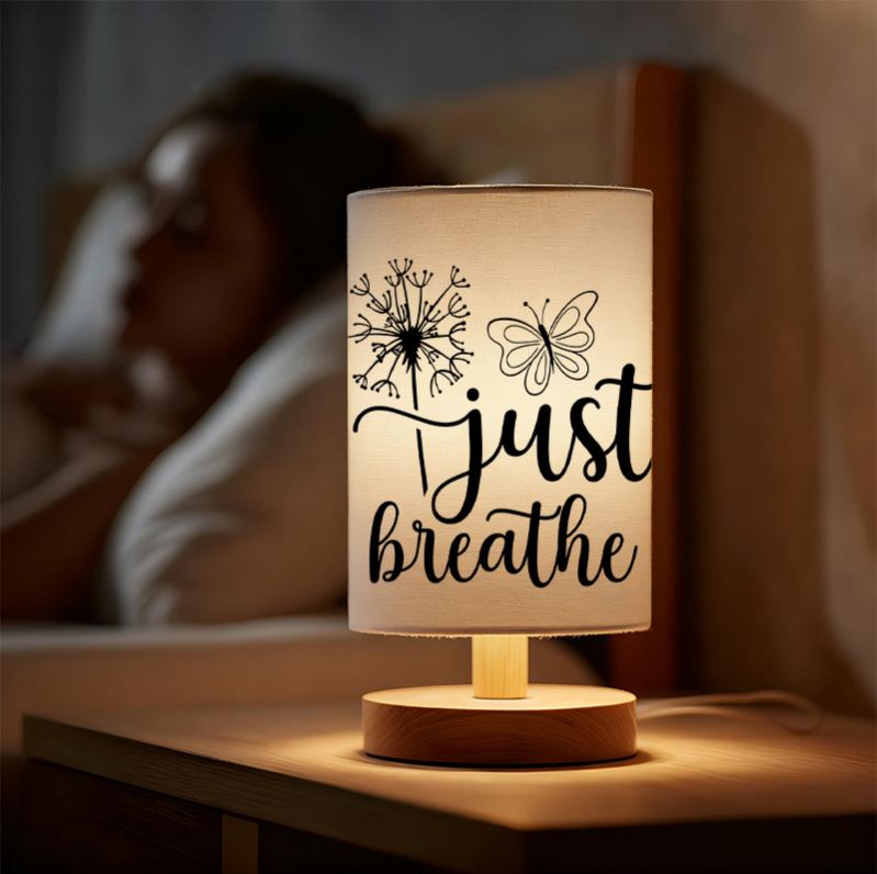 A Modern USB-powered Linen Table Lamp With Creative Patterns